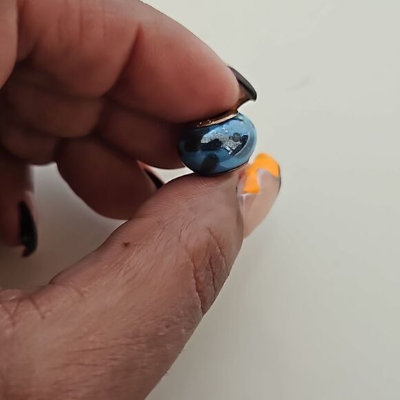 Murano Glass Bead 925 Blue/ Black - Picture 11 of 16